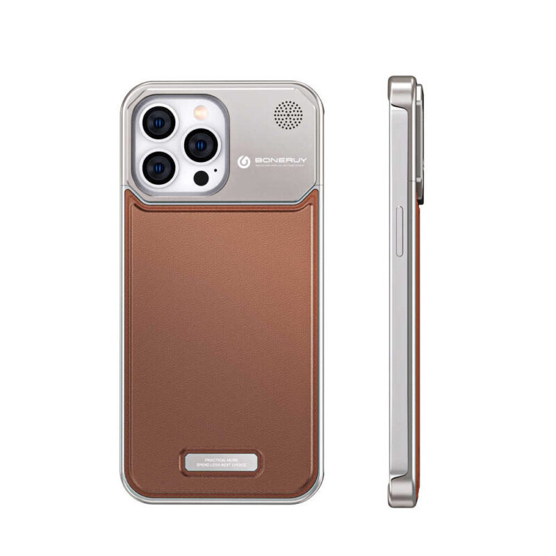 Shockproof Aluminum Alloy Fragrance Leather Cover for iPhone 14