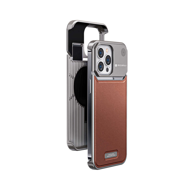 Shockproof Aluminum Alloy Fragrance Leather Cover for iPhone 14 - Image 3