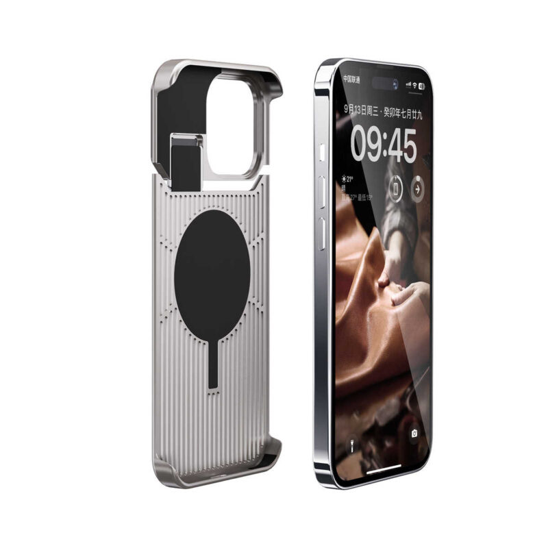 Shockproof Aluminum Alloy Fragrance Leather Cover for iPhone 14 - Image 4